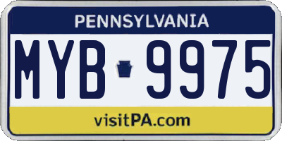 PA license plate MYB9975