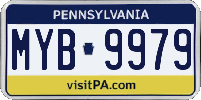 PA license plate MYB9979