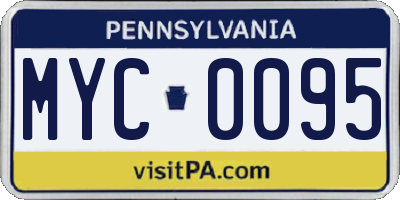 PA license plate MYC0095