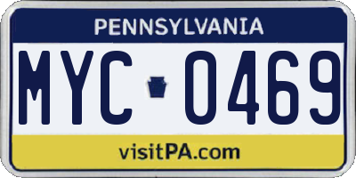 PA license plate MYC0469