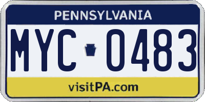 PA license plate MYC0483