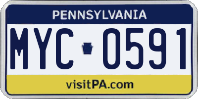 PA license plate MYC0591