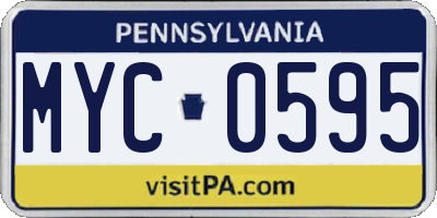PA license plate MYC0595