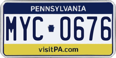 PA license plate MYC0676