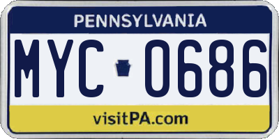 PA license plate MYC0686