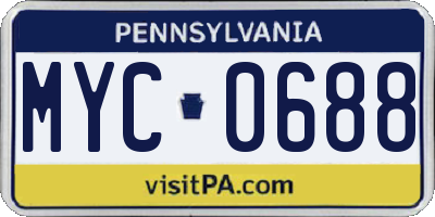 PA license plate MYC0688