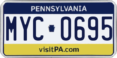 PA license plate MYC0695