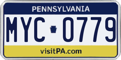 PA license plate MYC0779