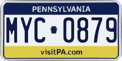 PA license plate MYC0879