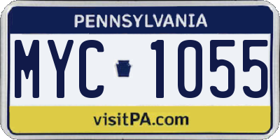 PA license plate MYC1055