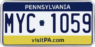 PA license plate MYC1059