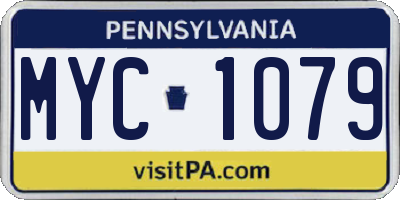 PA license plate MYC1079