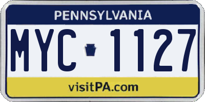 PA license plate MYC1127