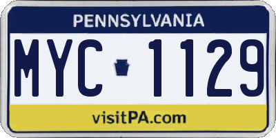PA license plate MYC1129