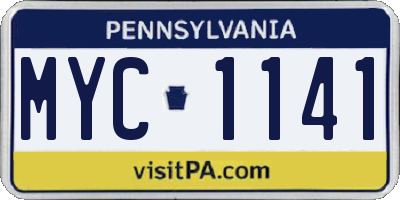 PA license plate MYC1141