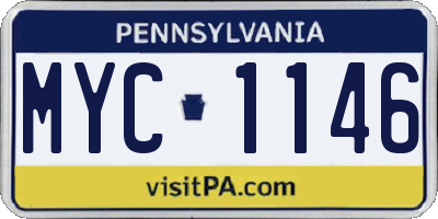 PA license plate MYC1146