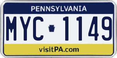 PA license plate MYC1149