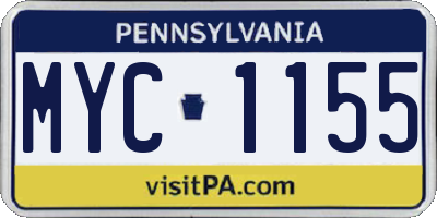 PA license plate MYC1155