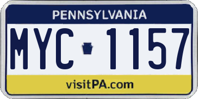 PA license plate MYC1157