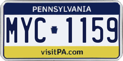 PA license plate MYC1159