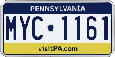 PA license plate MYC1161
