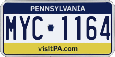 PA license plate MYC1164