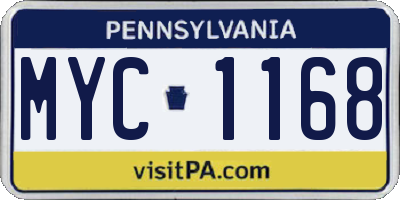 PA license plate MYC1168