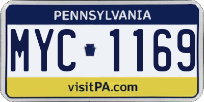 PA license plate MYC1169