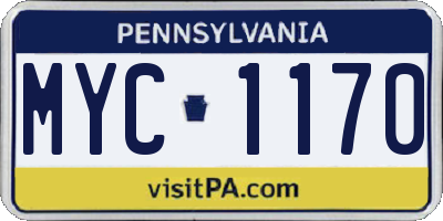 PA license plate MYC1170