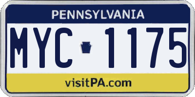 PA license plate MYC1175