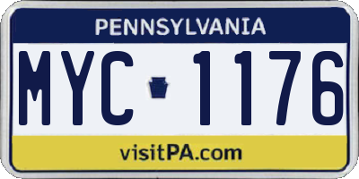 PA license plate MYC1176