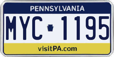 PA license plate MYC1195