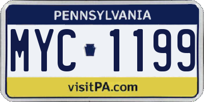 PA license plate MYC1199