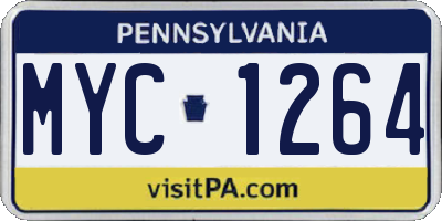 PA license plate MYC1264