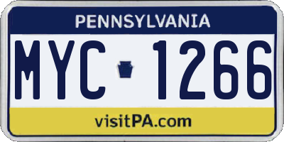 PA license plate MYC1266