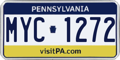 PA license plate MYC1272