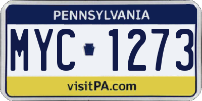 PA license plate MYC1273