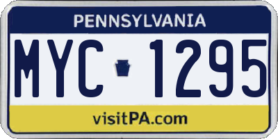 PA license plate MYC1295