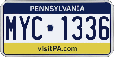 PA license plate MYC1336