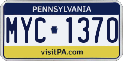PA license plate MYC1370