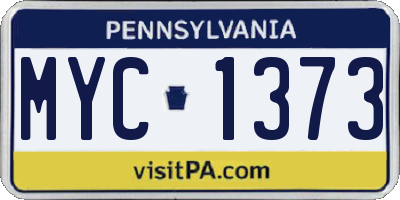 PA license plate MYC1373