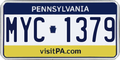 PA license plate MYC1379