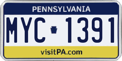 PA license plate MYC1391