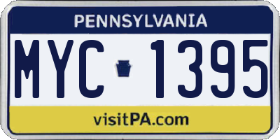 PA license plate MYC1395