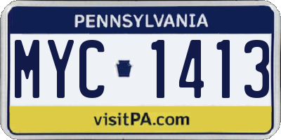 PA license plate MYC1413