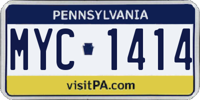 PA license plate MYC1414