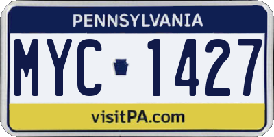 PA license plate MYC1427