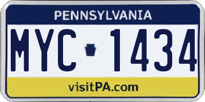 PA license plate MYC1434