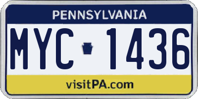 PA license plate MYC1436