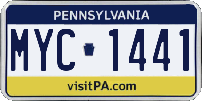PA license plate MYC1441